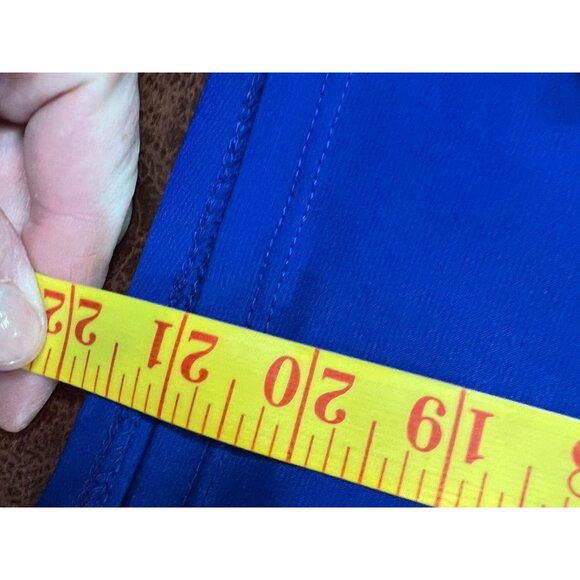 Just Polly Womens Royal Blue Ruched Long Sleeve Top 2X Polyester/Spandex Y2K - Picture 6 of 6